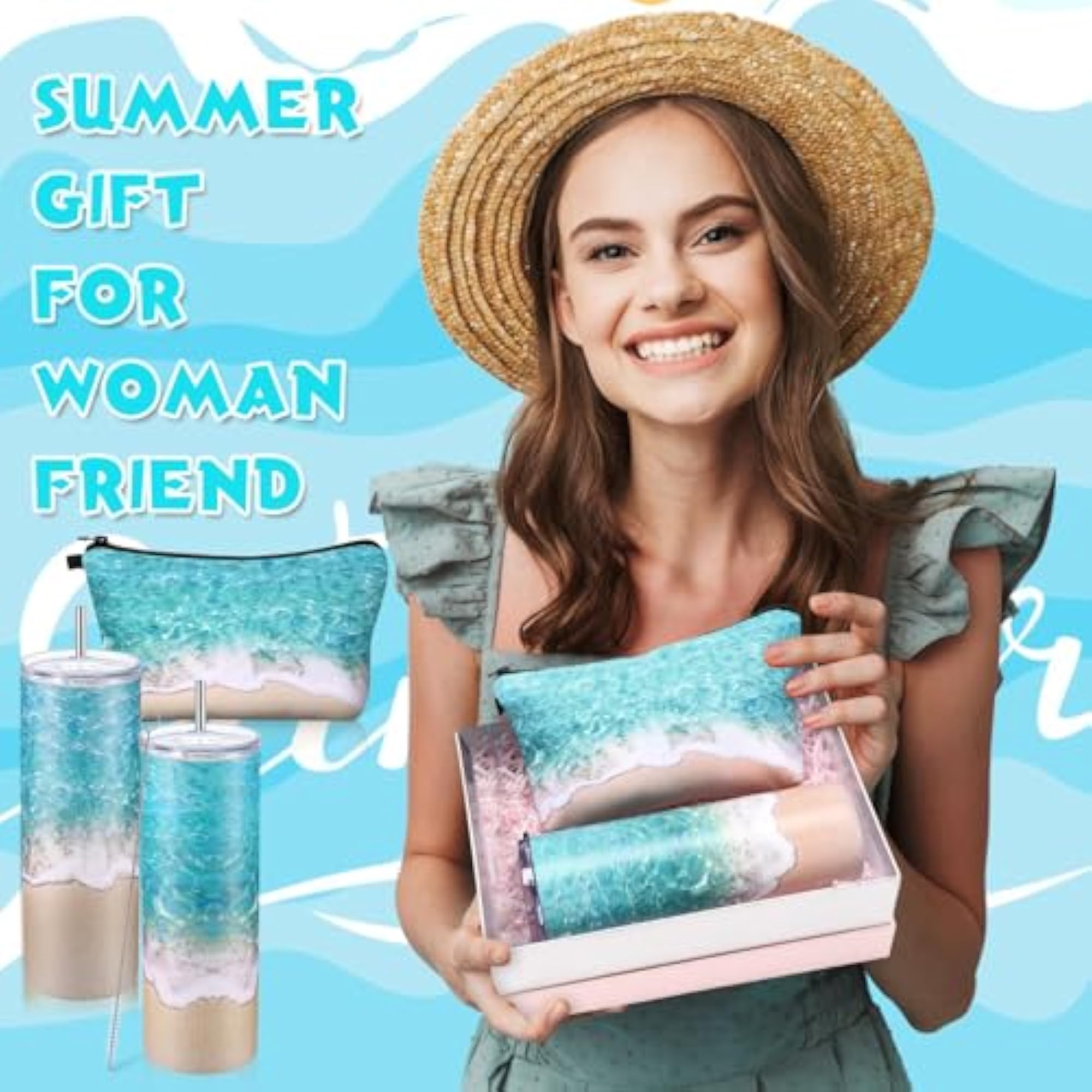 2 Pcs Beach Gifts for Women Summer Gift Set